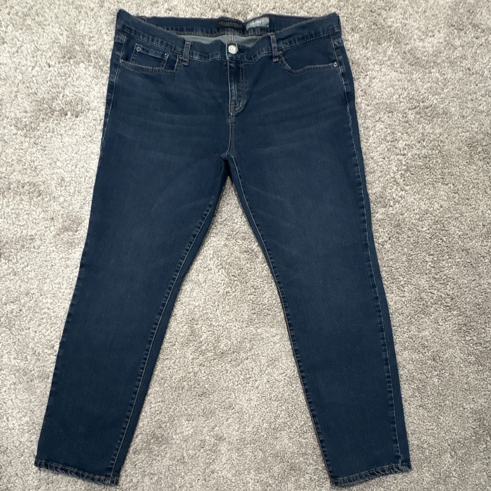 Women's Aeropostale Dark Wash Skinny Jeans Blue Denim Mid Rise Stretch 5-Pocket